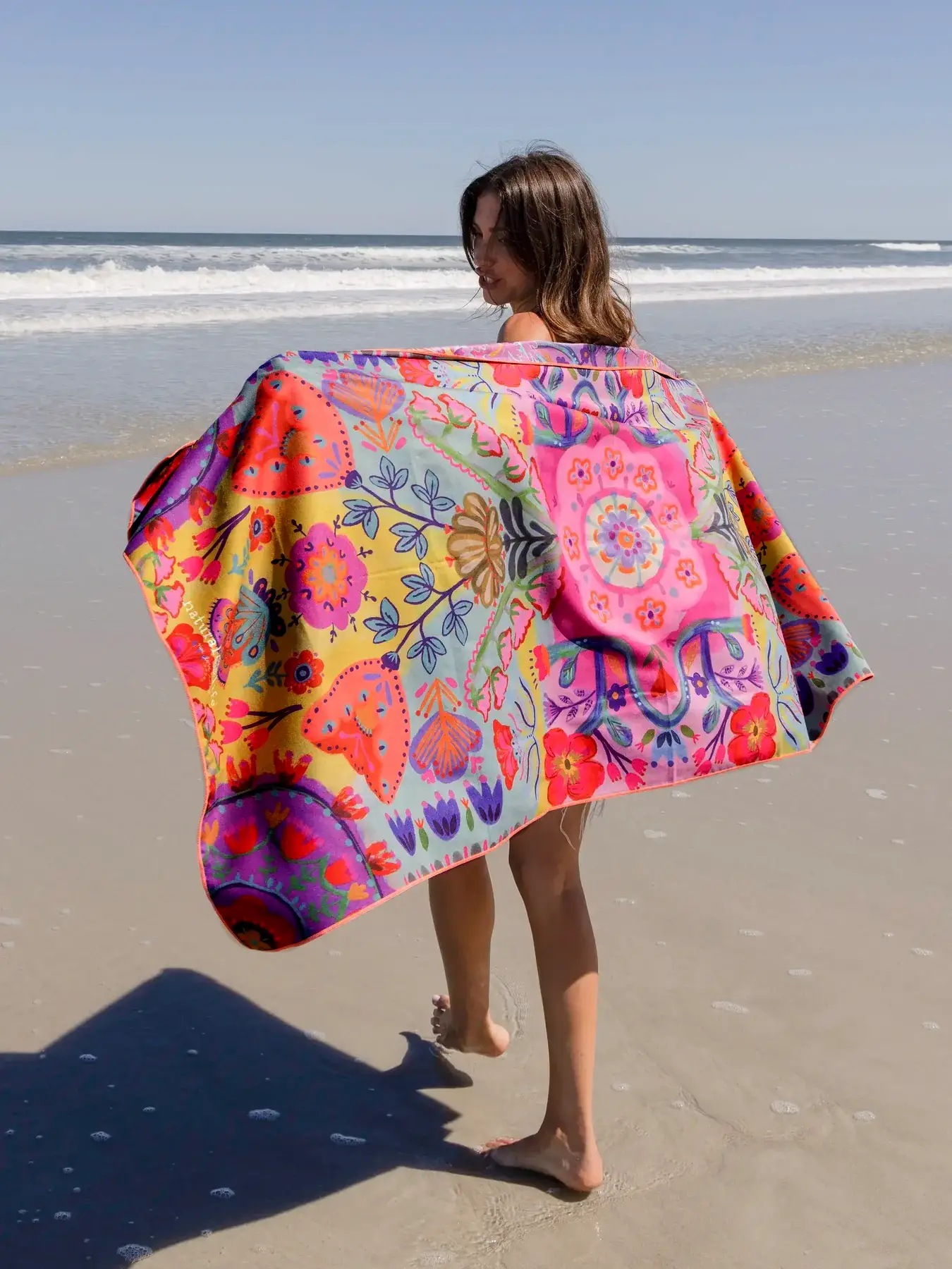 Double-Sided Microfiber Beach Towel - Tropical Sprigs