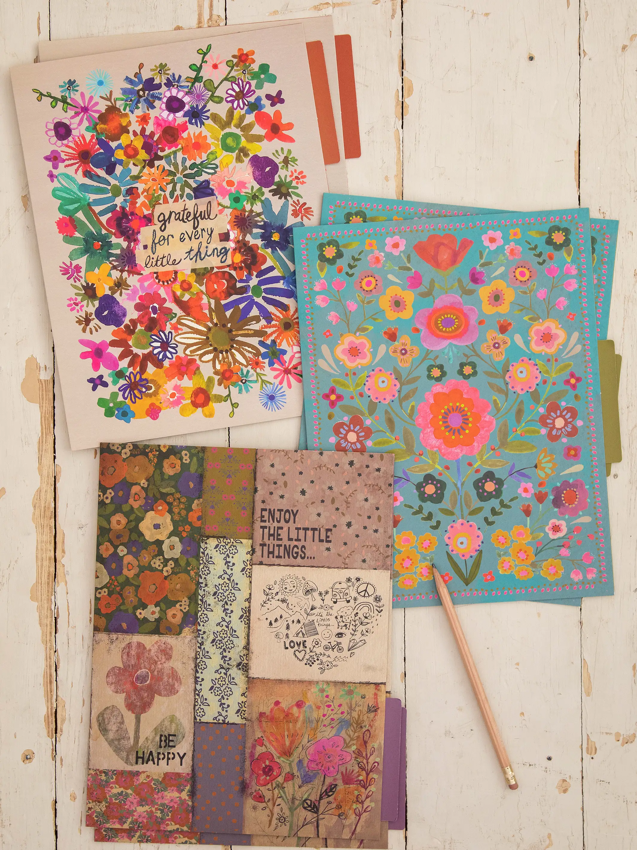 Colorful File Folders, Set of 6 - Grateful