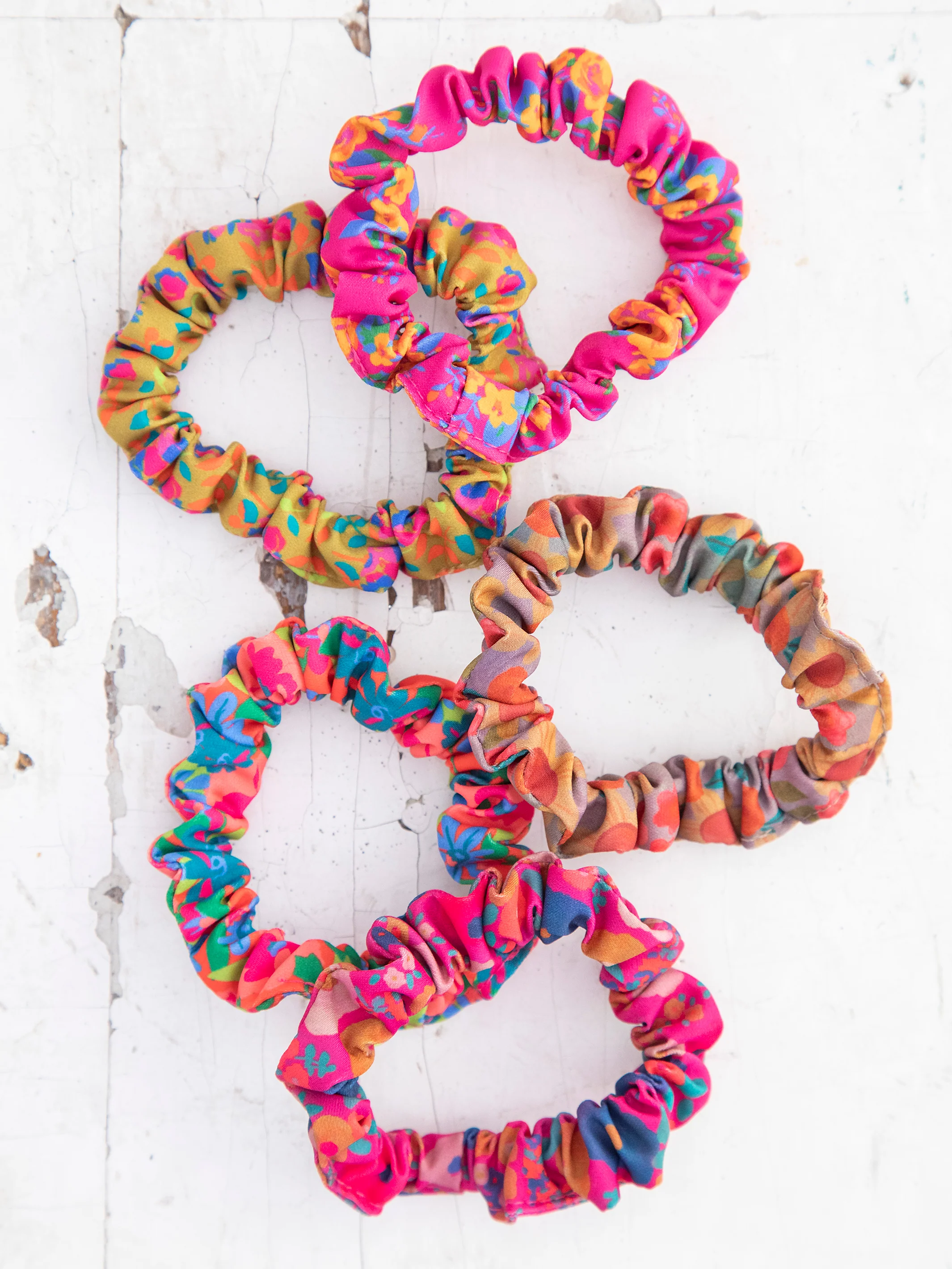 Mixed Print Scrunchie Set - Pink