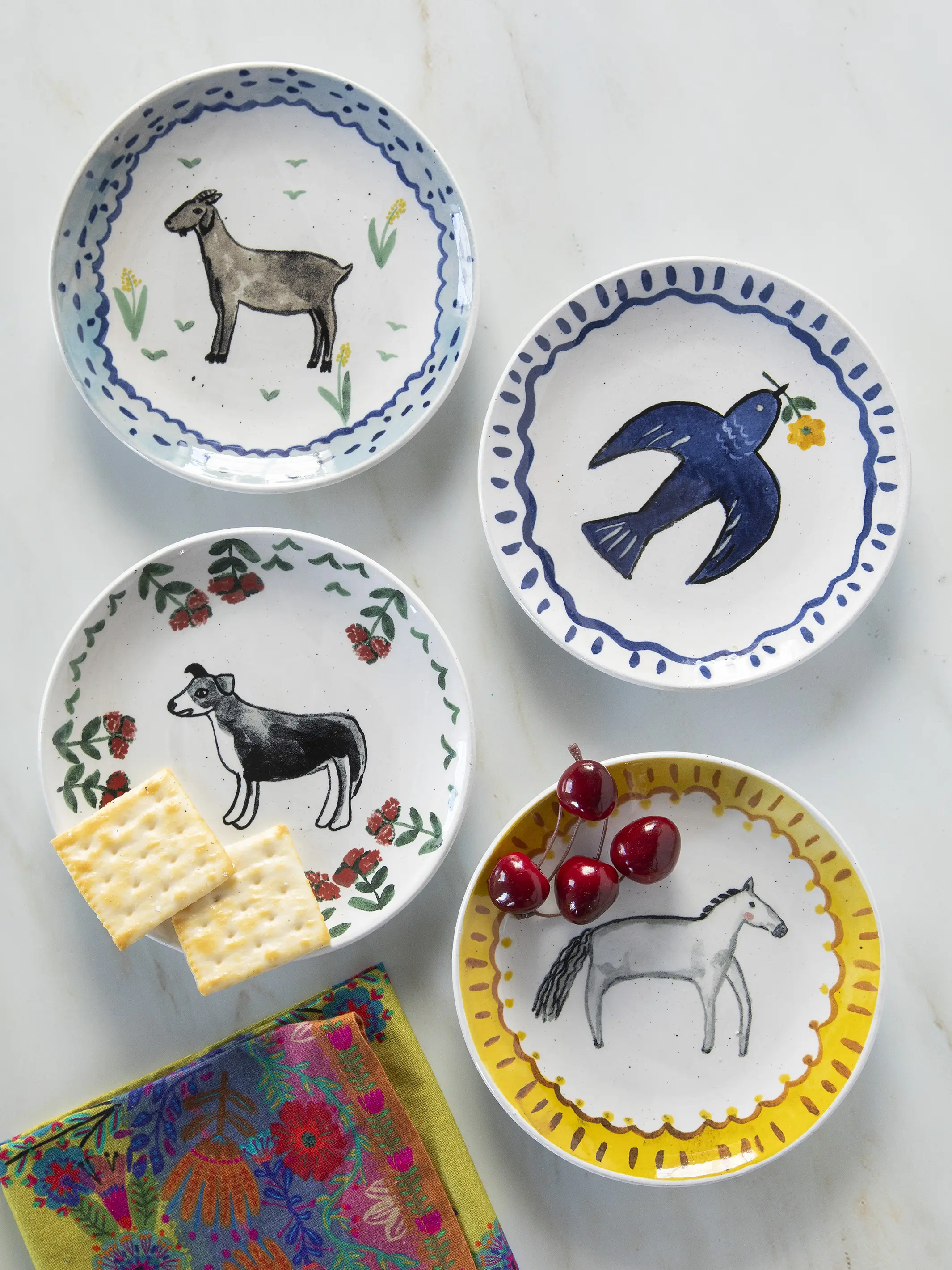 Stoneware Dessert Plates, Set of 4