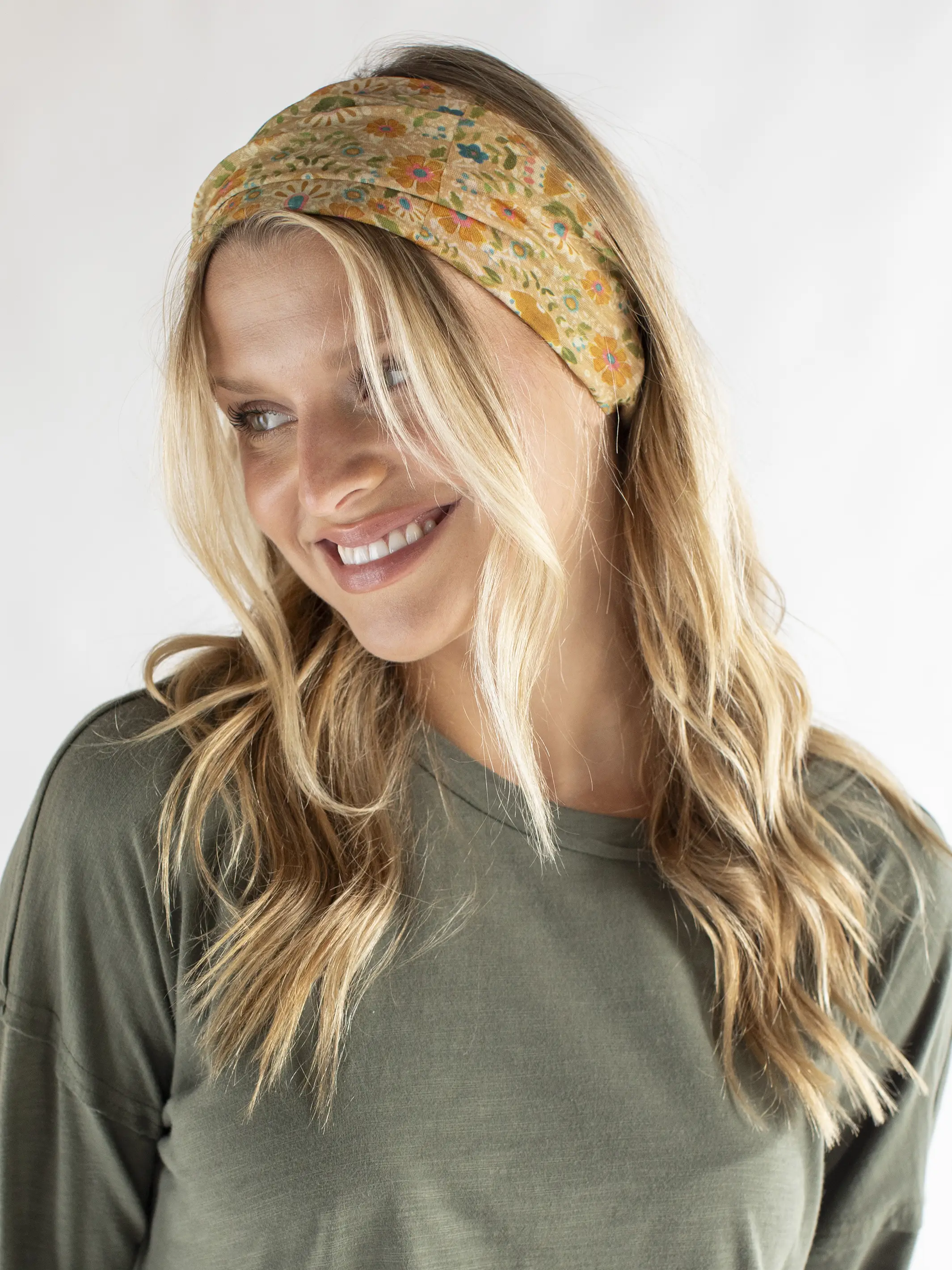 Half Boho Bandeau® Headband - Yellow Mandala