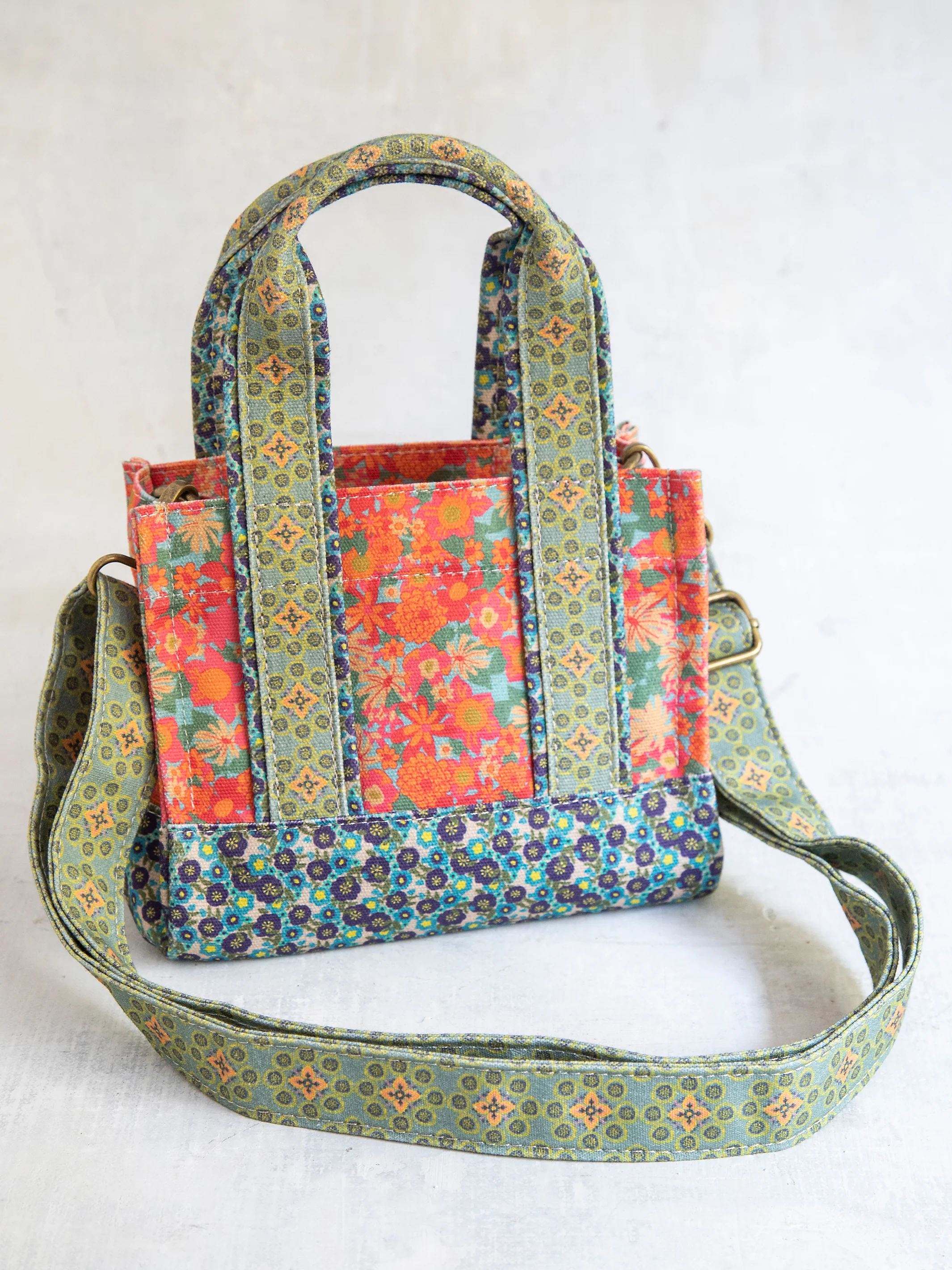 Mini Crossbody Tote - Coral Sage
