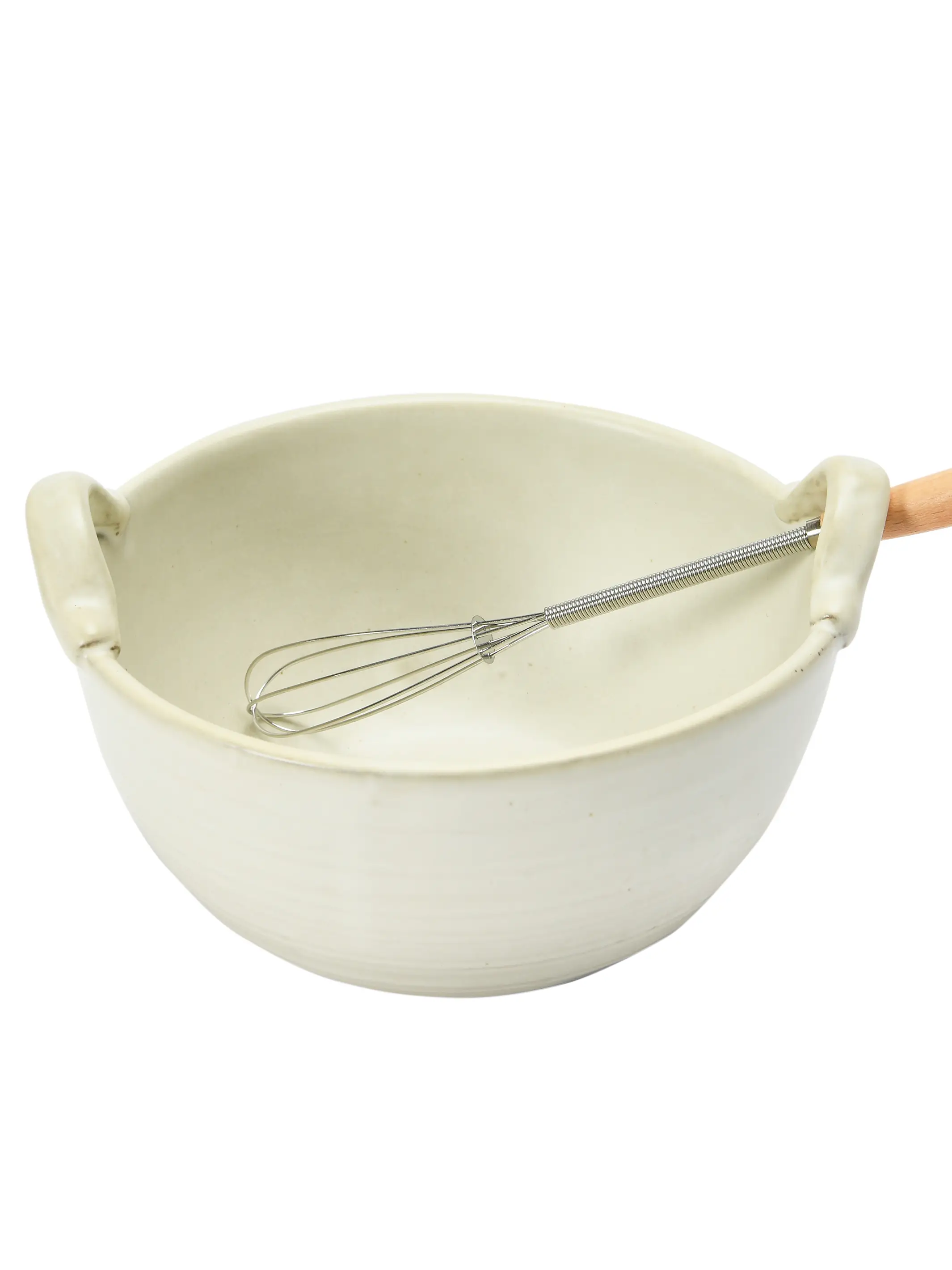 Stoneware Mixing Bowl & Metal Wisk Set