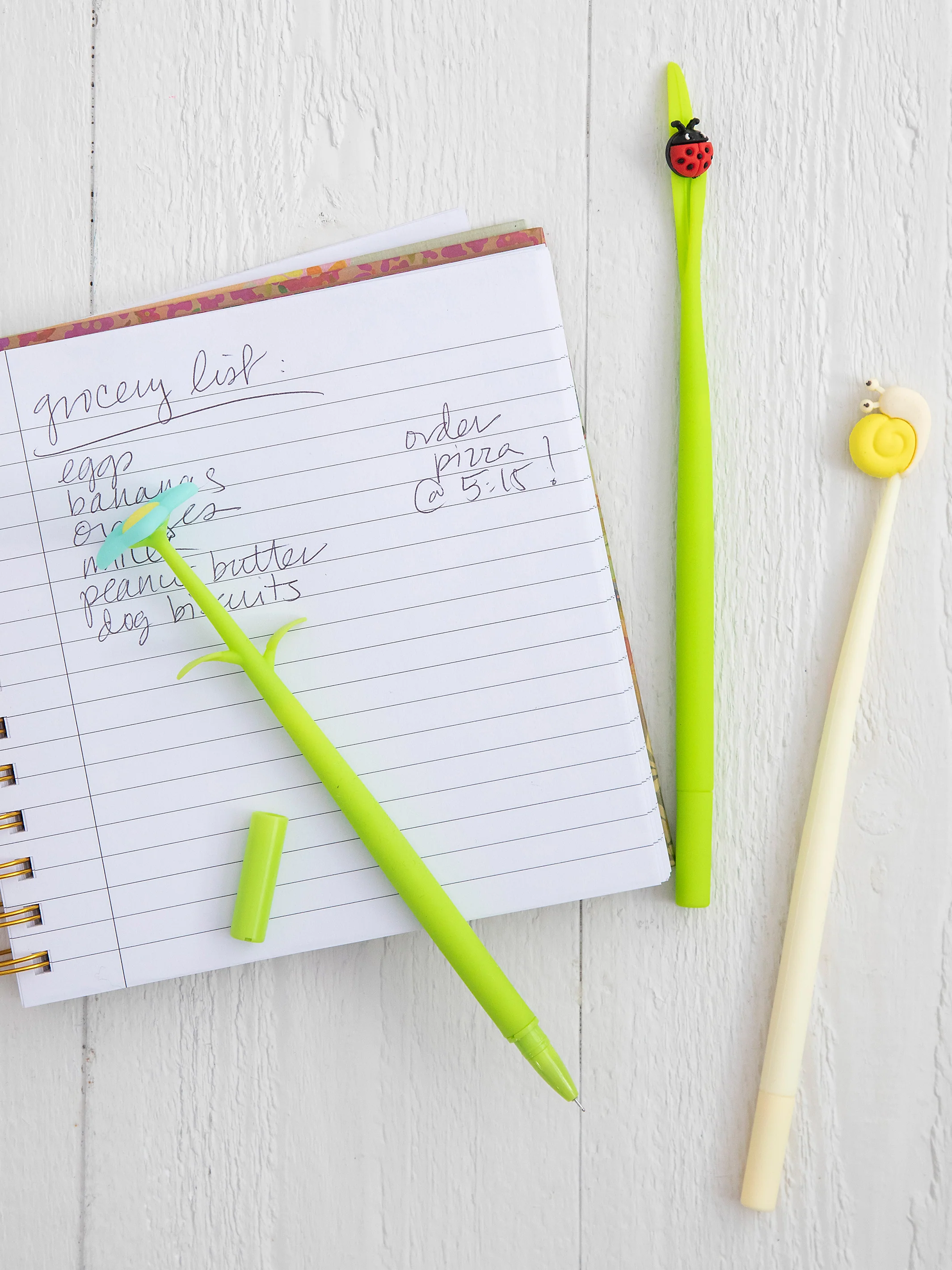 Happy Gel Ink Pens, Set of 3 - Garden Friends